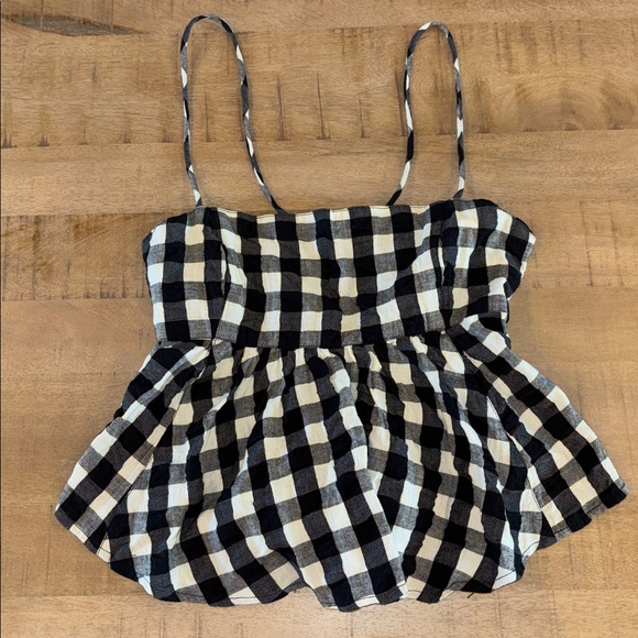 Free People Mia Plaid Tank Medium NWT Bohemian Festival 100% Cotton NEW - Picture 5 of 9